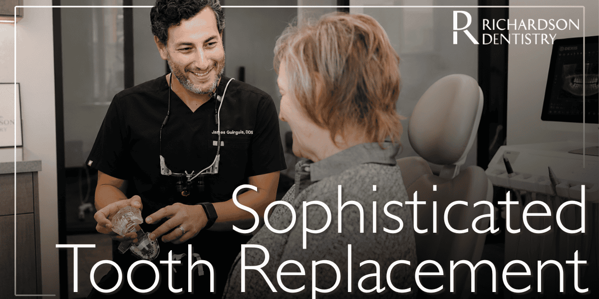 Sophisticated Tooth Replacement Doctor smiling at patient.