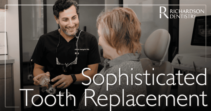 Sophisticated Tooth Replacement Doctor smiling at patient.