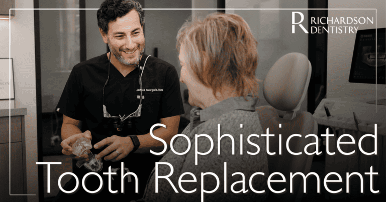 Sophisticated Tooth Replacement Doctor smiling at patient.