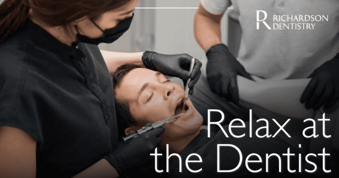 relaxed patient receiving dental procedure