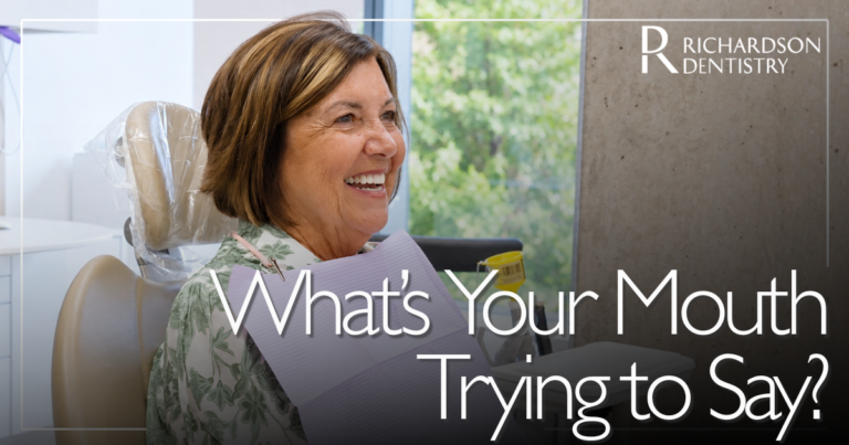 What’s Your Mouth Trying to Say? woman smiling in dental chair